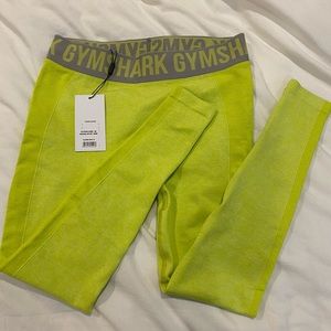 Gymshark flex leggings yellow/grey size M